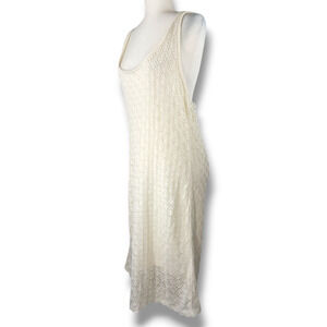 Steve Madden NYC Crochet Lined Midi Dress Crisscross Back Sleeveless XXXL Cloud
